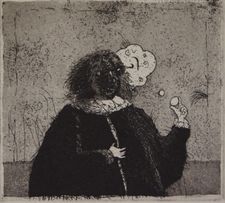 Hyrske Hannu "Kolumbus" etsaus/akvatinta 8,5 x 9,5 cm 120 €tai 10 €/kk