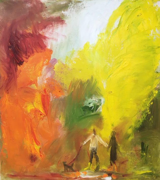 Märkälä Maaria "Couple" öljy 75 x 68 cm 2880 € tai kk-maksu sopimuksen mukaan