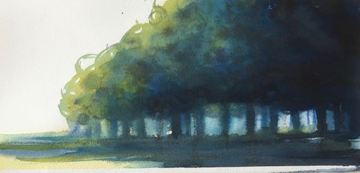 Järvi Hanna "Metsälle" 2021 sekatekn. 26 x 41 cm 230 € tai 20 €/kk