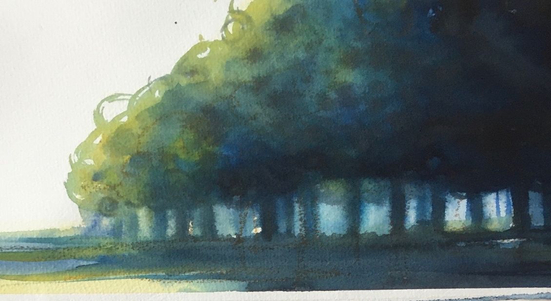Järvi Hanna "Metsälle" 2021 sekatekn. 26 x 41 cm 230 € tai 20 €/kk