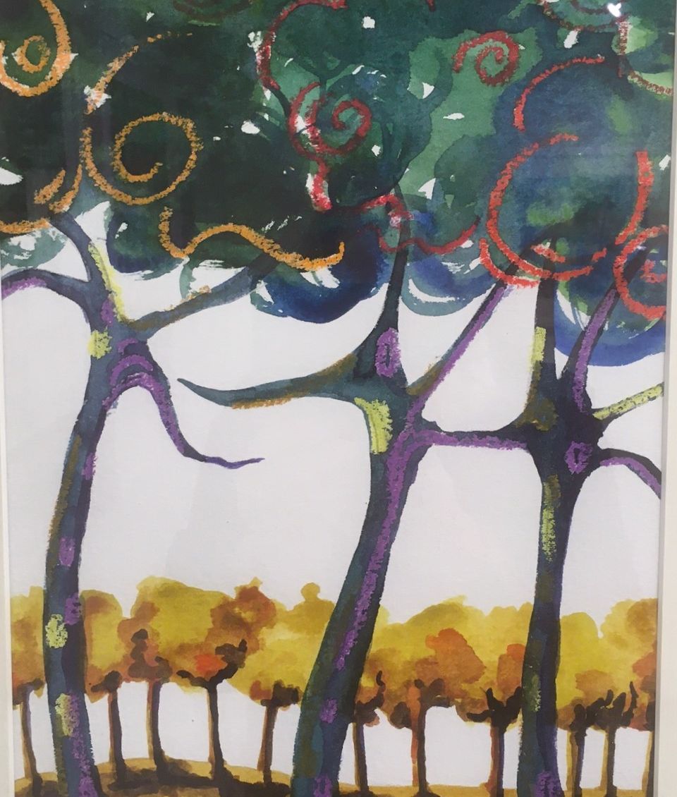 Järvi Hanna "Lokakuu" 2020 sekatekn. 50 x 40 cm 250 € tai 20 €/kk